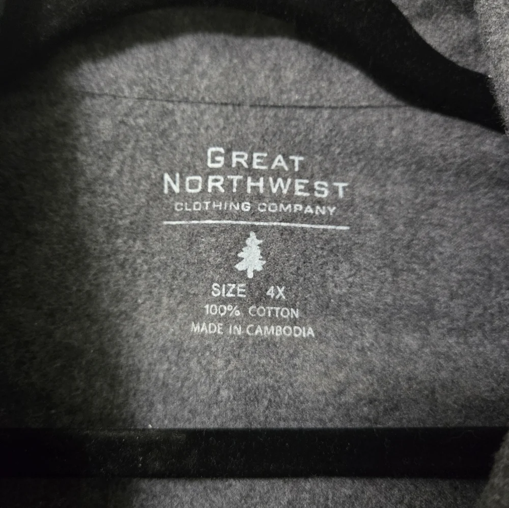 Great Northwest Clothing Company Dark Gray Shirt 4XLT - Picture 4 of 6